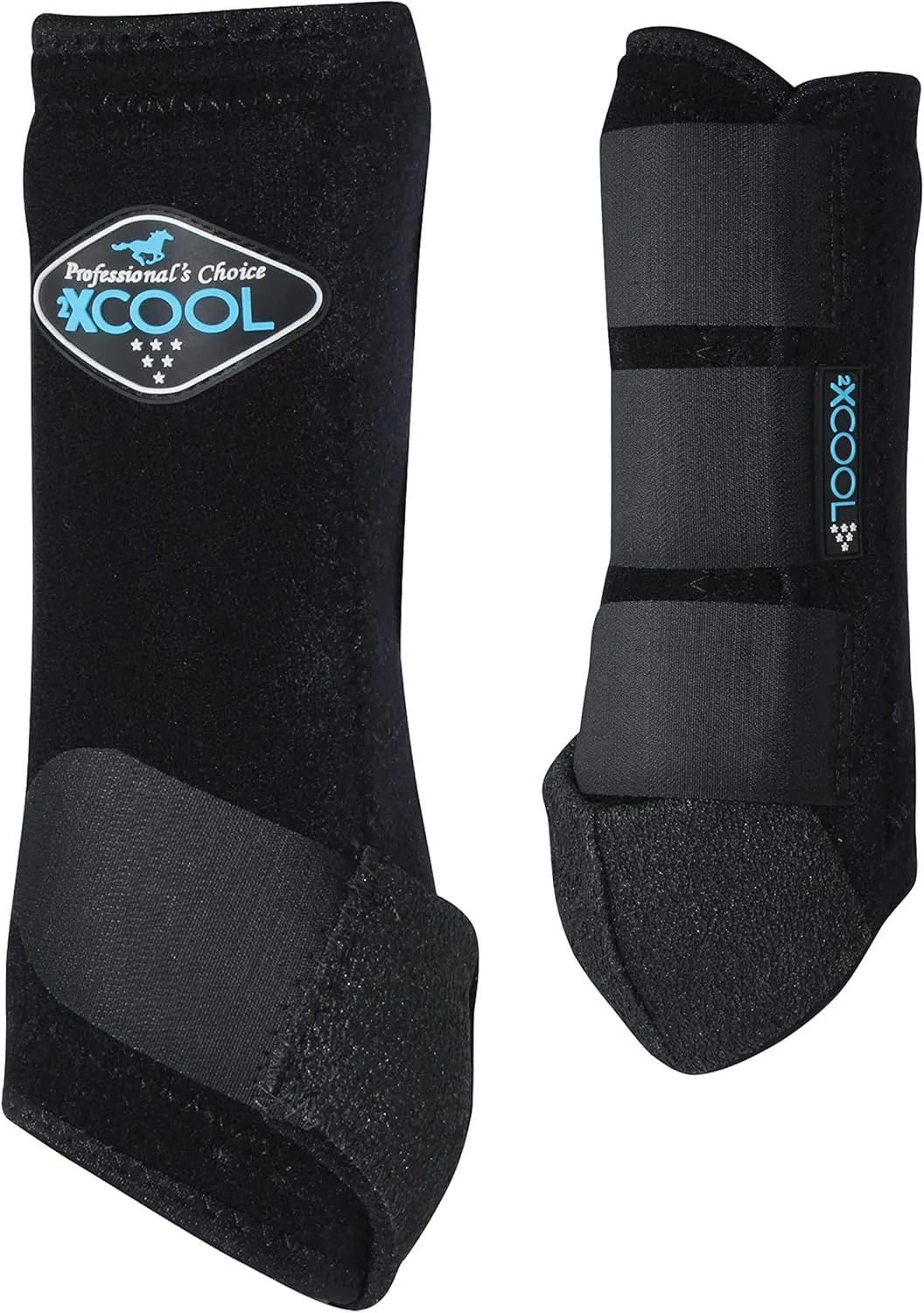 Professional's Choice 2XCOOL Sports Medicine Horse Boots | Protective & Breathable Design for Ultimate Comfort, Durability & Cooling in Active Horses | 2 Pack (BLACK, MEDIUM)