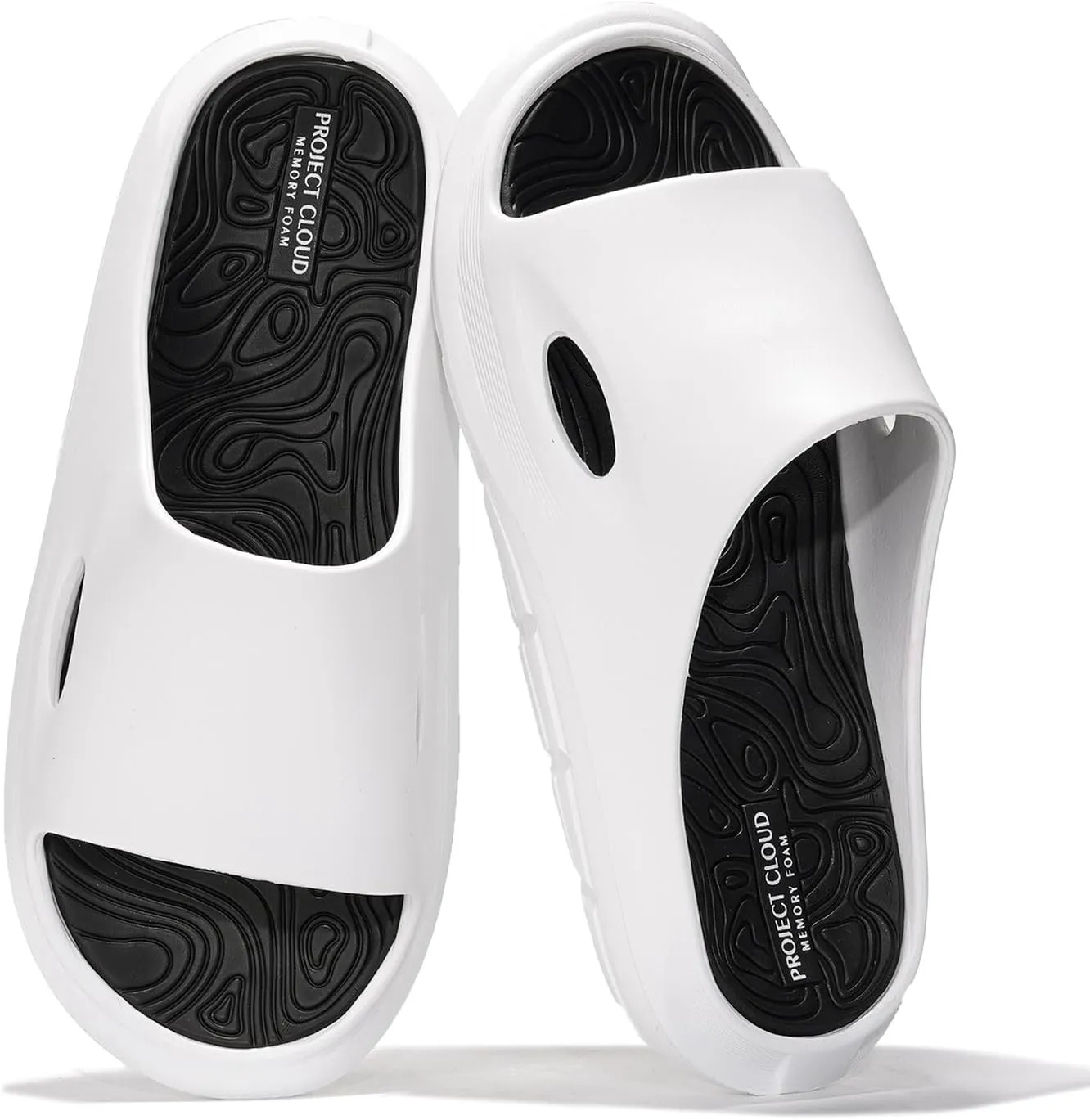 Project Cloud Mens Sandals - Lightweight and Flexible EVA Recovery Slides for Men with Ultra Bouncy Latex Insole - Comfortable Water Resistant Slippers for Men Footwear (Dean)