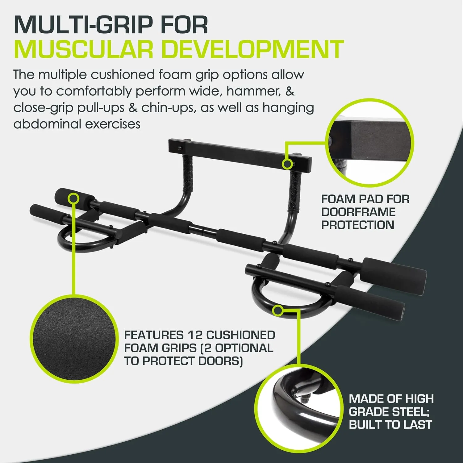 ProsourceFit Foldable Pull Up Bar/Doorway Trainer for Multi Use Fitness & Home Gym Exercise