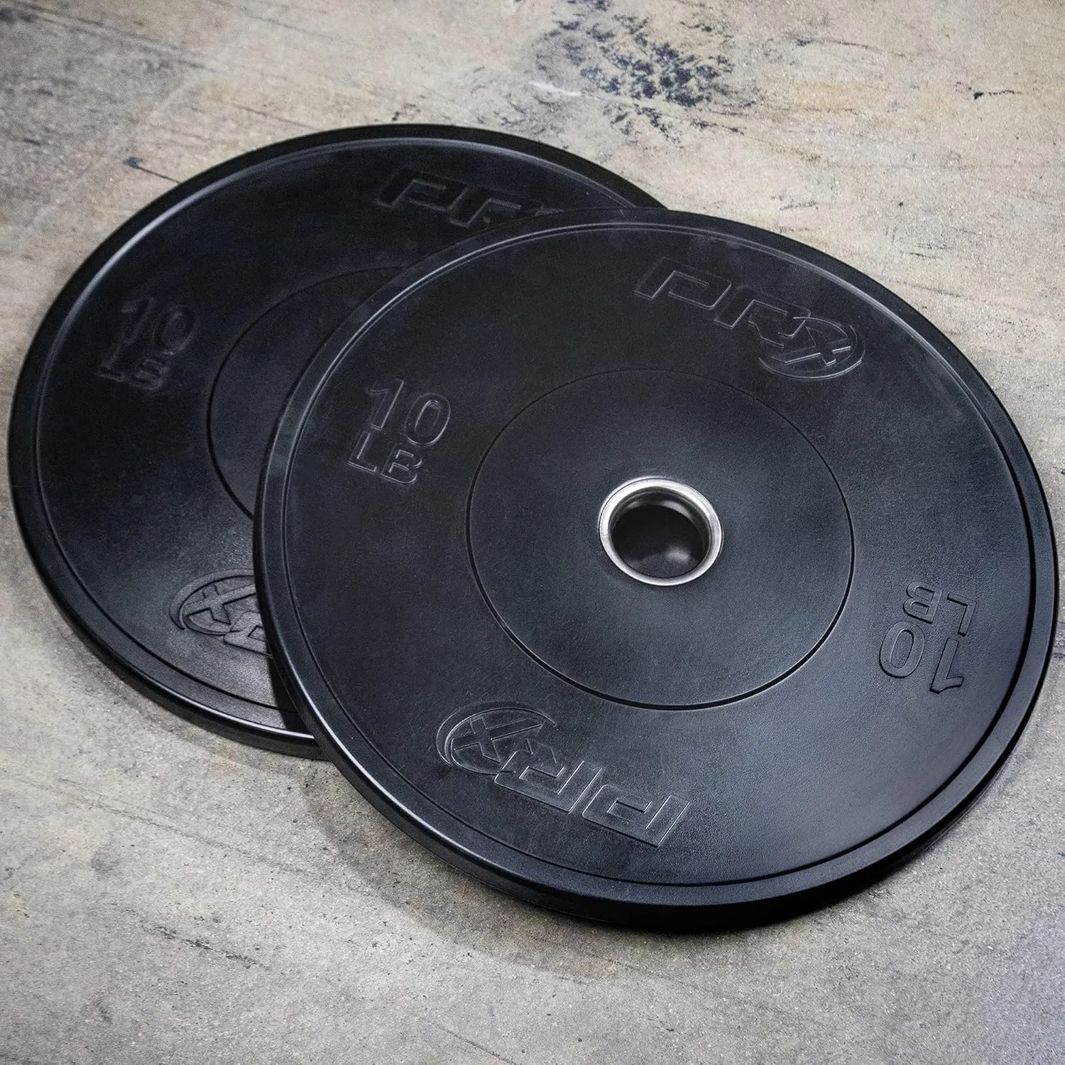 PRx Performance Prime Bumper Plates, Solid Rubber Olympic Weight Plate Pairs with Steel Hub for Weight Lifting Sports Training