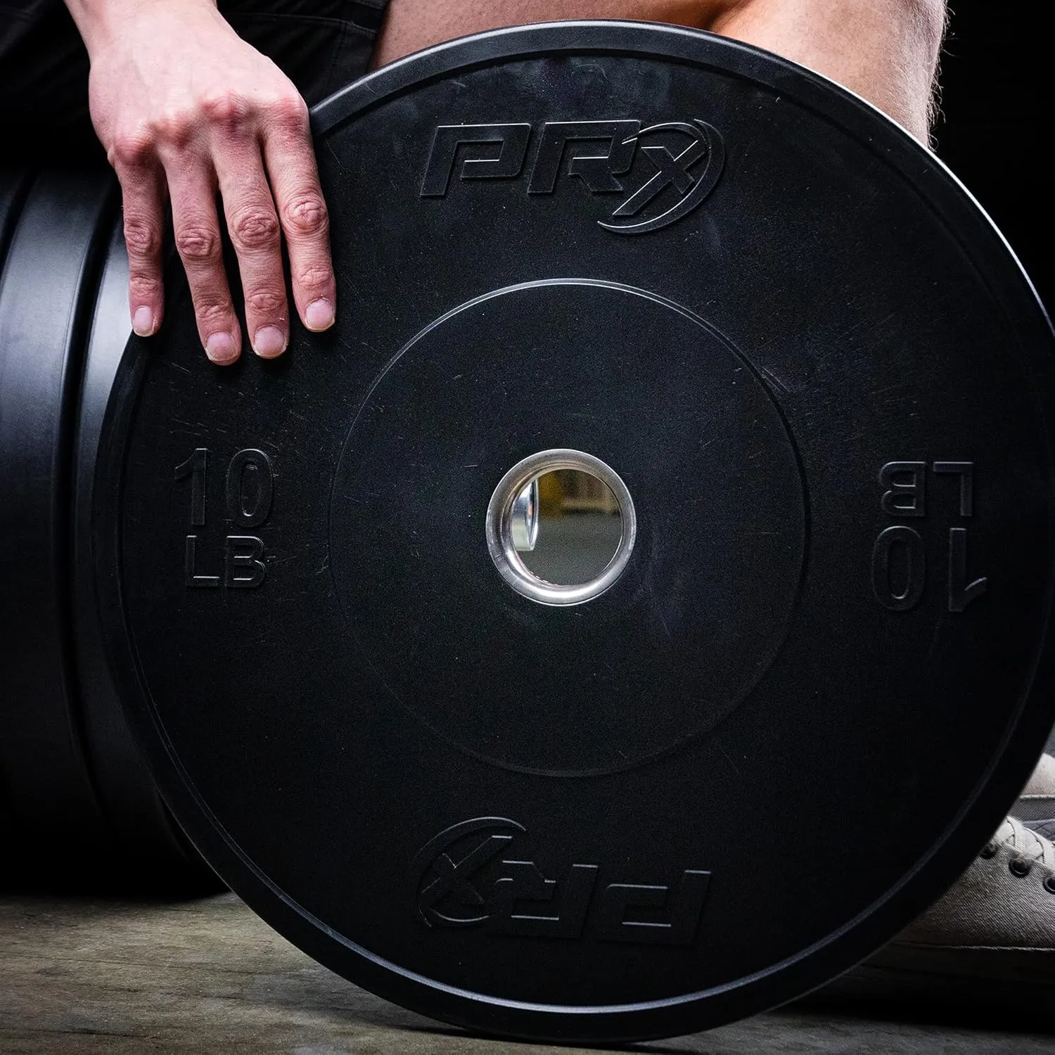PRx Performance Prime Bumper Plates, Solid Rubber Olympic Weight Plate Pairs with Steel Hub for Weight Lifting Sports Training