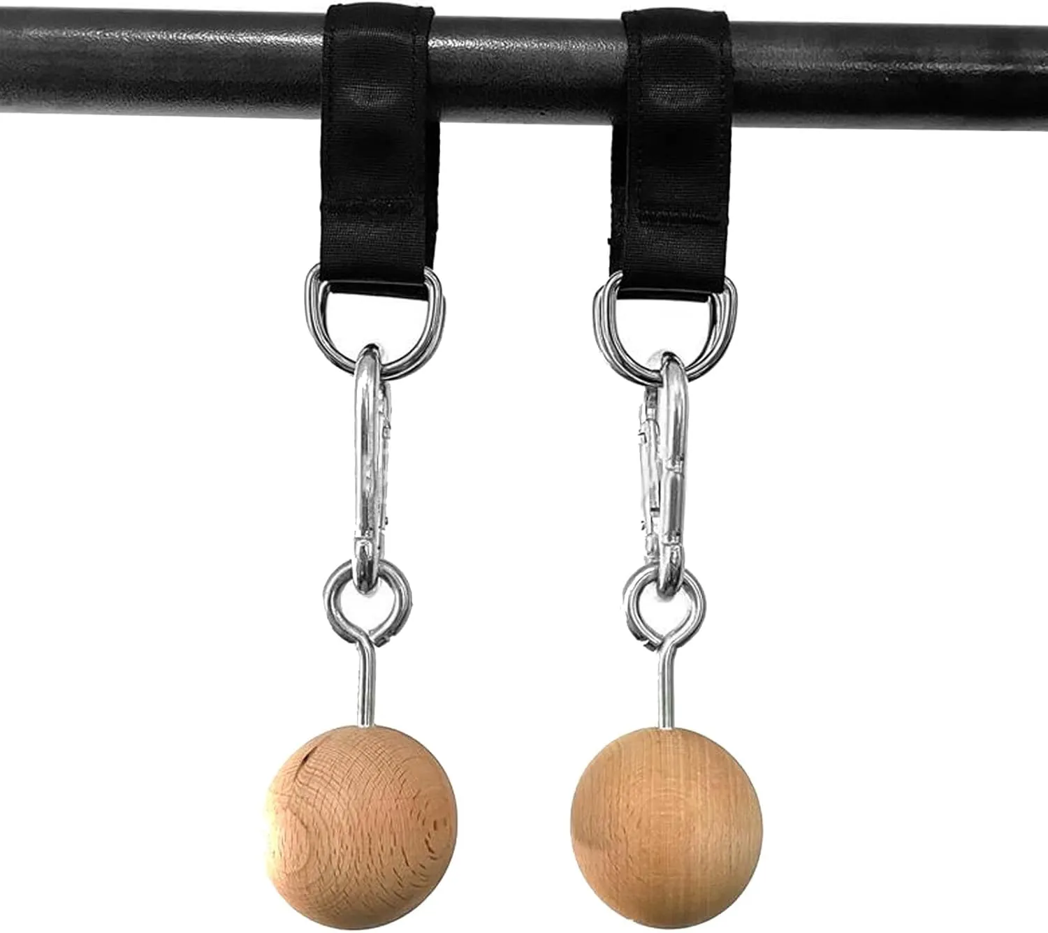 Pull Up Ball Hold Grips, Wooden Pull Up Balls Rock Climbing Holds Training Set Arm Strength Trainer Pull Up Grip Strength Straps for Home Gym Workout Grip Pull Up Handles Non-Slip Strength Trainer