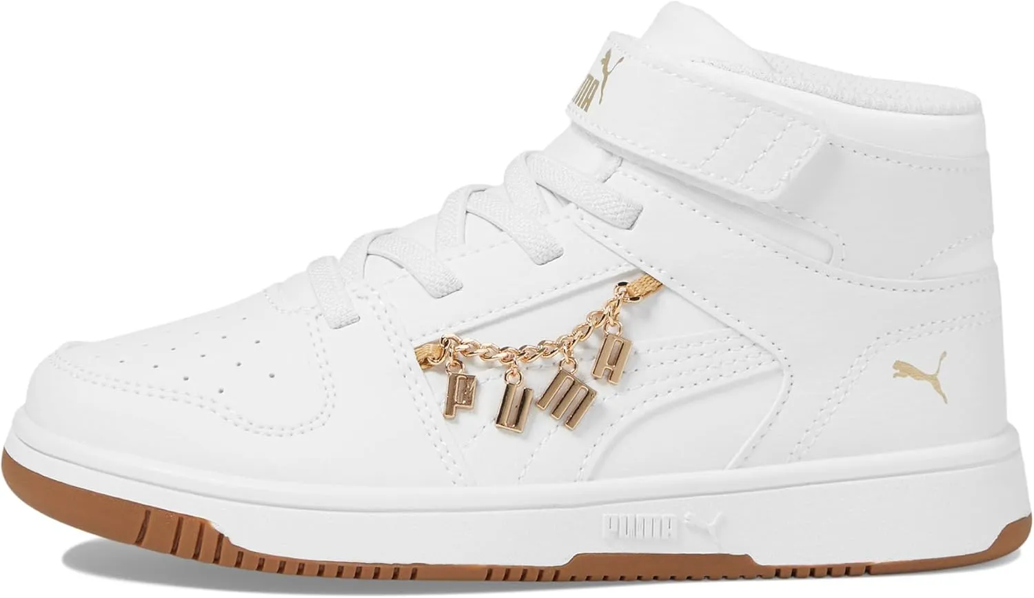 PUMA Kids' Rebound Layup Mid Hook and Loop Sneaker