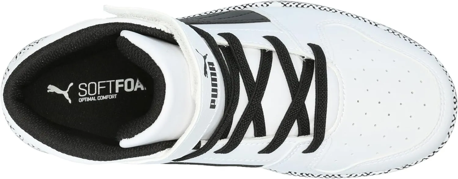 PUMA Kids' Rebound Layup Mid Hook and Loop Sneaker