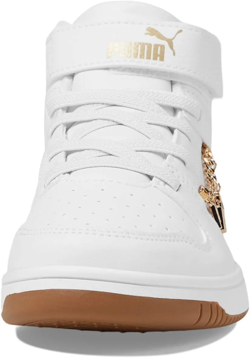 PUMA Kids' Rebound Layup Mid Hook and Loop Sneaker