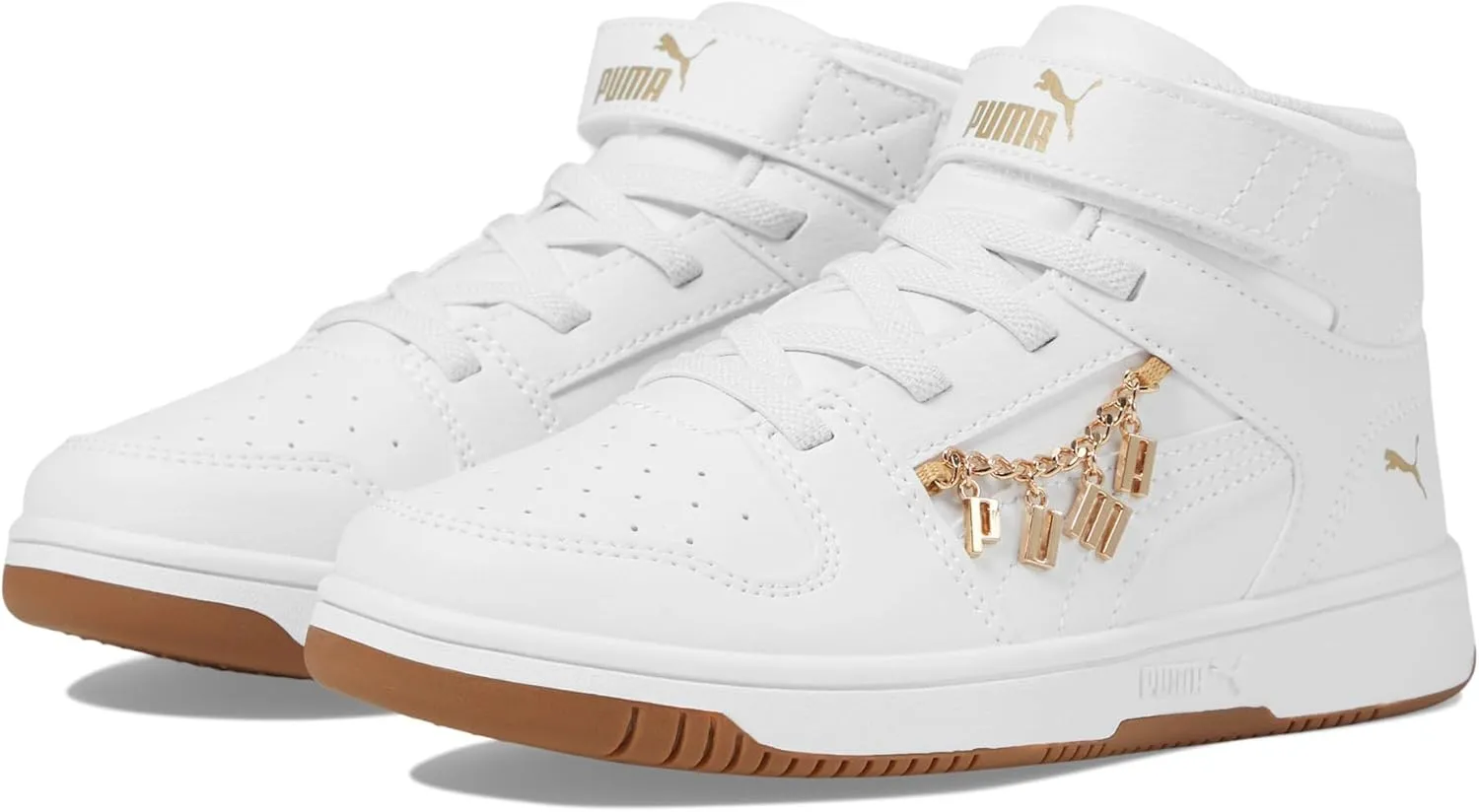 PUMA Kids' Rebound Layup Mid Hook and Loop Sneaker