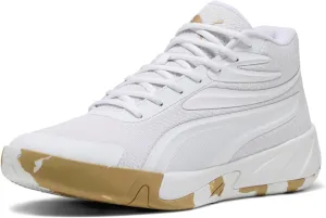 PUMA Men's Court Pro Basketball Shoes, White-Black, 12