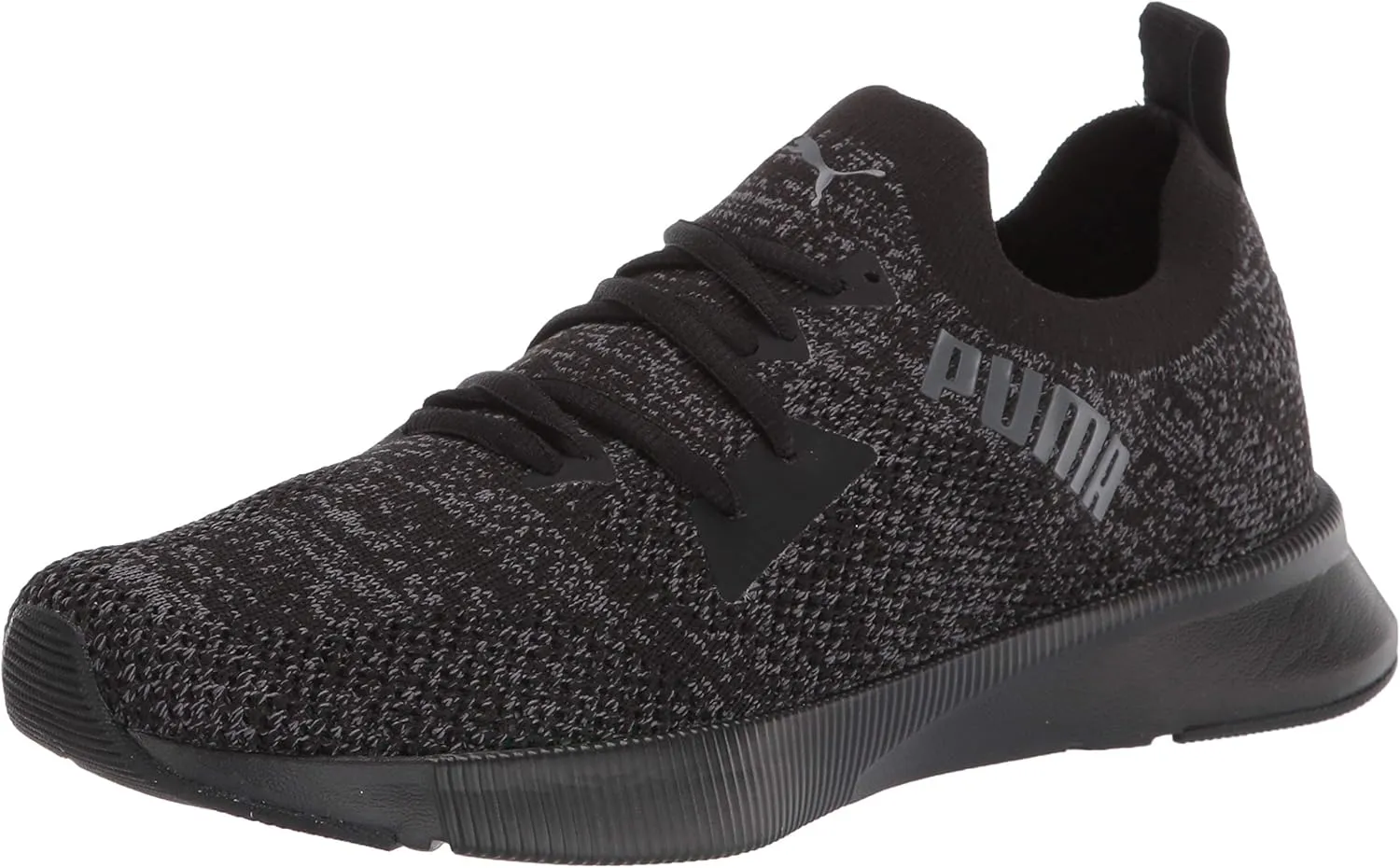 PUMA mens Flyer Runner, Puma Black-Asphalt, 10 M US