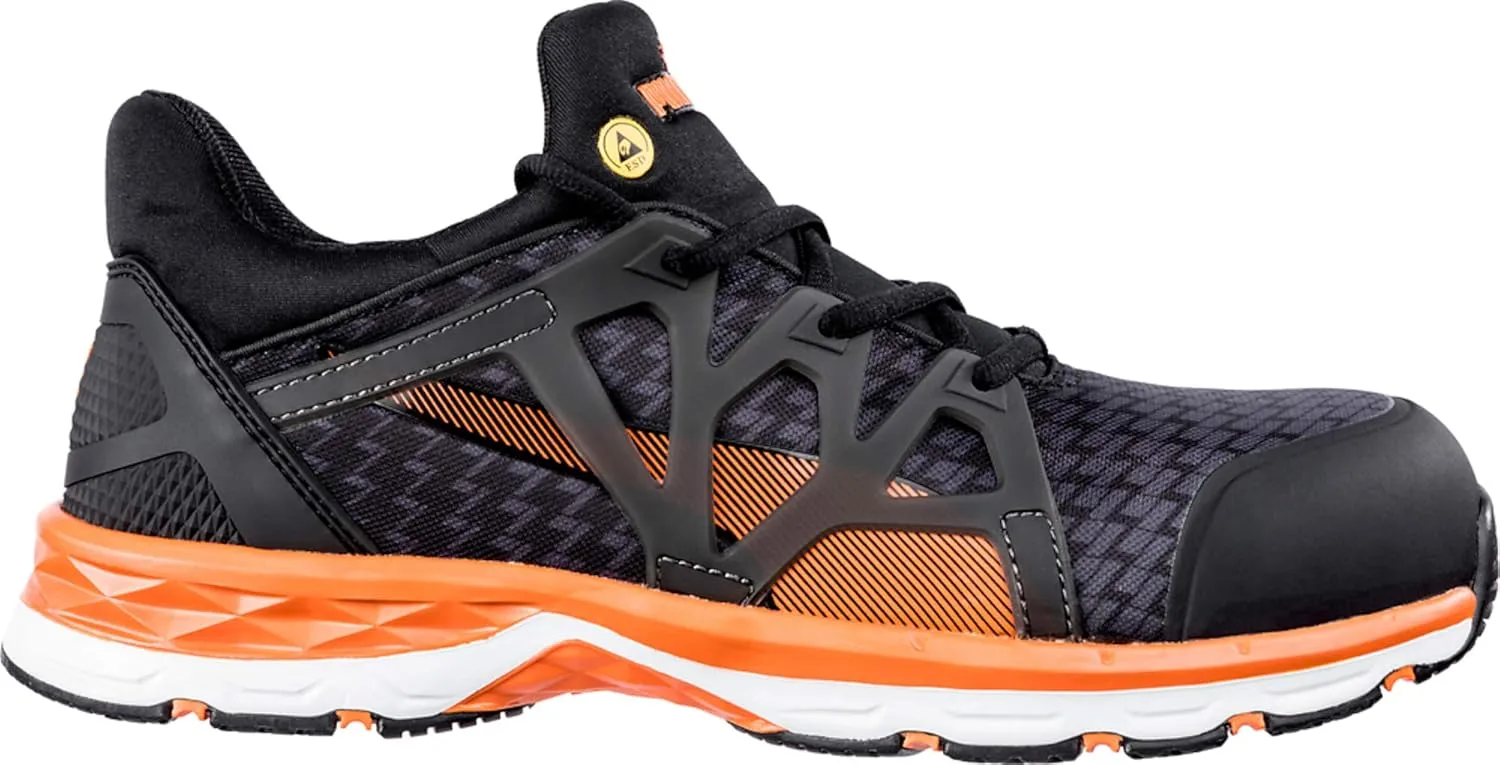 PUMA Men's Rush 20 Mid Industrial Shoe, Black-Orange, 9