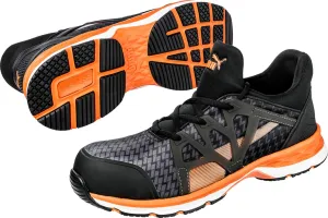 PUMA Men's Rush 20 Mid Industrial Shoe, Black-Orange, 9
