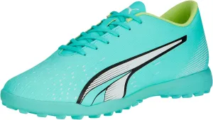 PUMA Mens Ultra Play Turf Trainer Soccer Cleats, Electric Peppermint-PUMA Mens White-Fast Yellow, 9.5