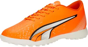 PUMA Mens Ultra Play Turf Trainer Soccer Cleats, Ultra Orange-PUMA Mens White-Blue Glimmer, 10