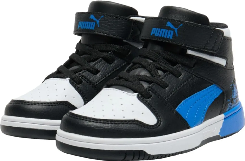 PUMA Unisex-Child Rebound Layup Mid Hook and Loop Shoes Sneaker