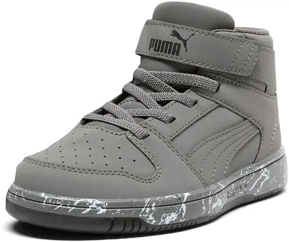 PUMA Unisex-Child Rebound Layup Mid Hook and Loop Shoes Sneaker