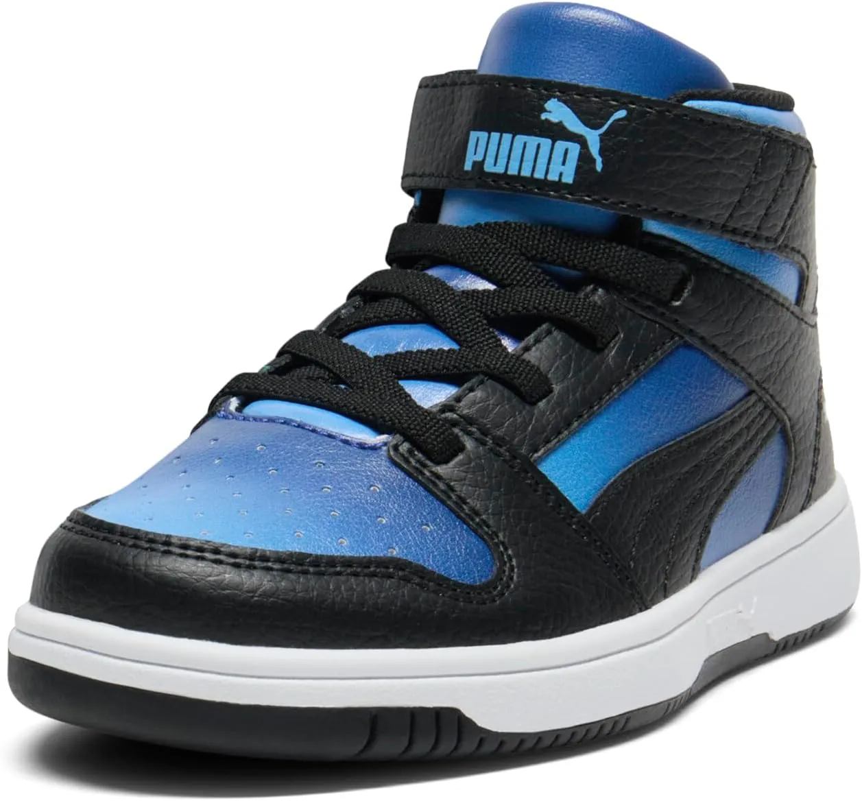PUMA Unisex-Child Rebound Layup Mid Hook and Loop Sneaker