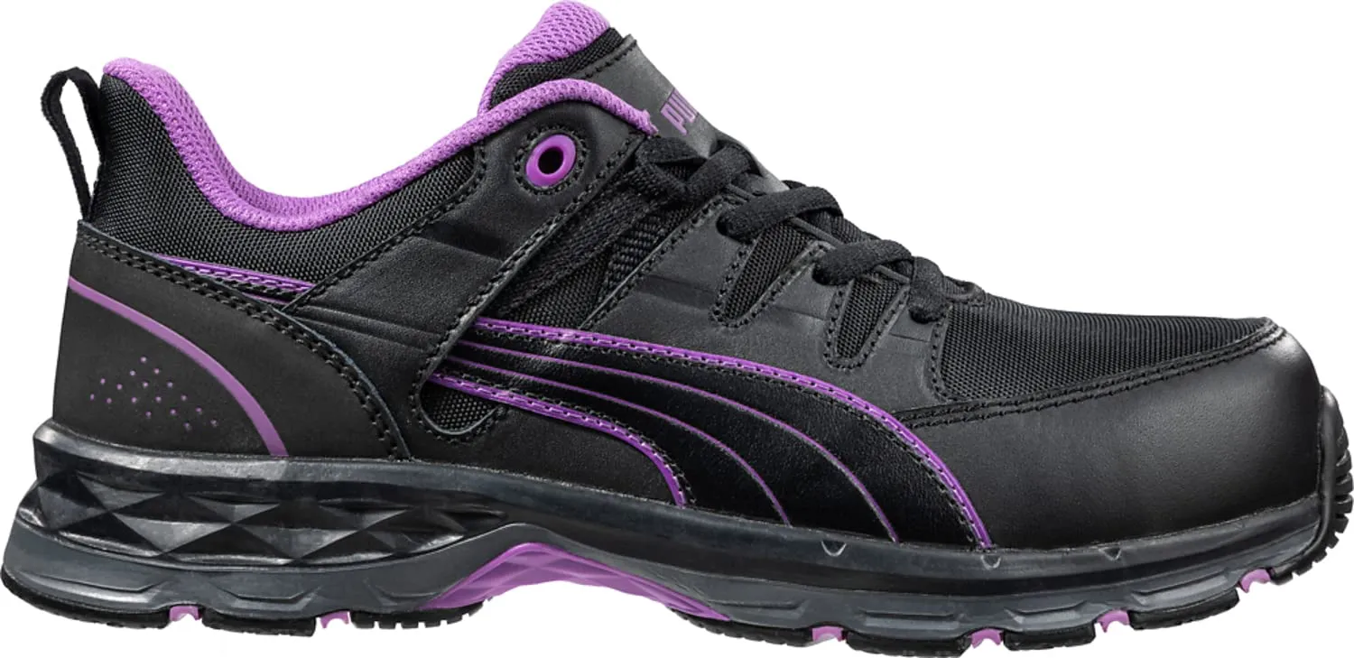 PUMA Women's Stepper Low Industrial Shoe, Black-Purple, 10