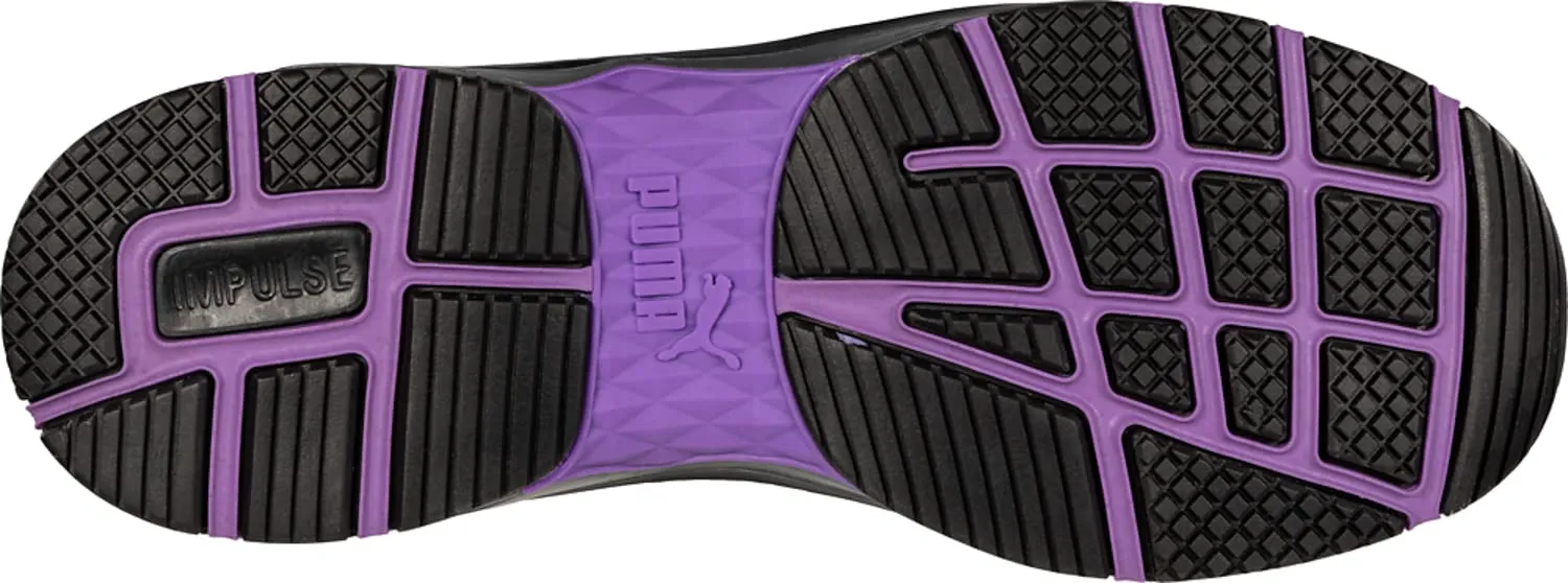 PUMA Women's Stepper Low Industrial Shoe, Black-Purple, 10
