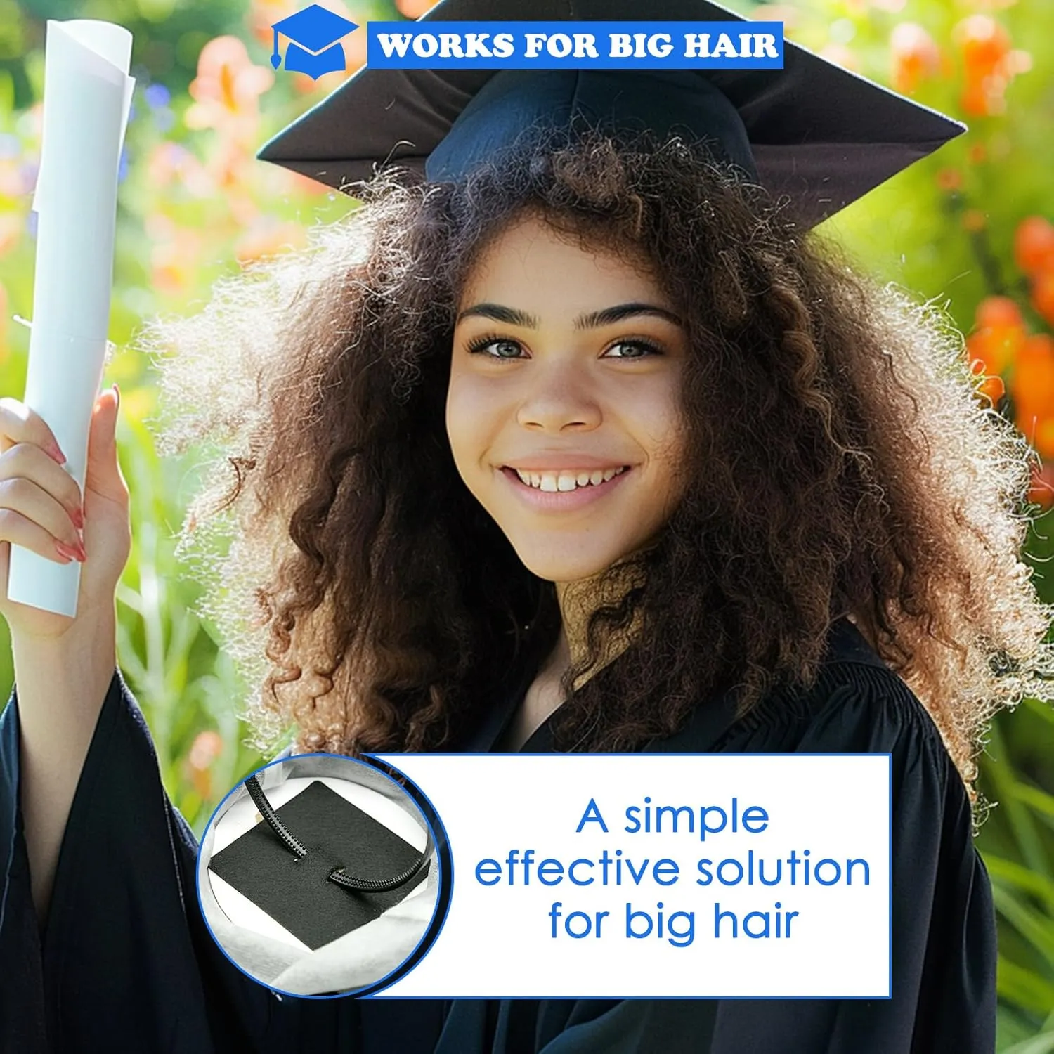 PUNCHMAN Graduation Cap Headband-Firm Anti-Fall Hair Band for Graduation Cap,Grad Cap Headband Holder Insert Companion