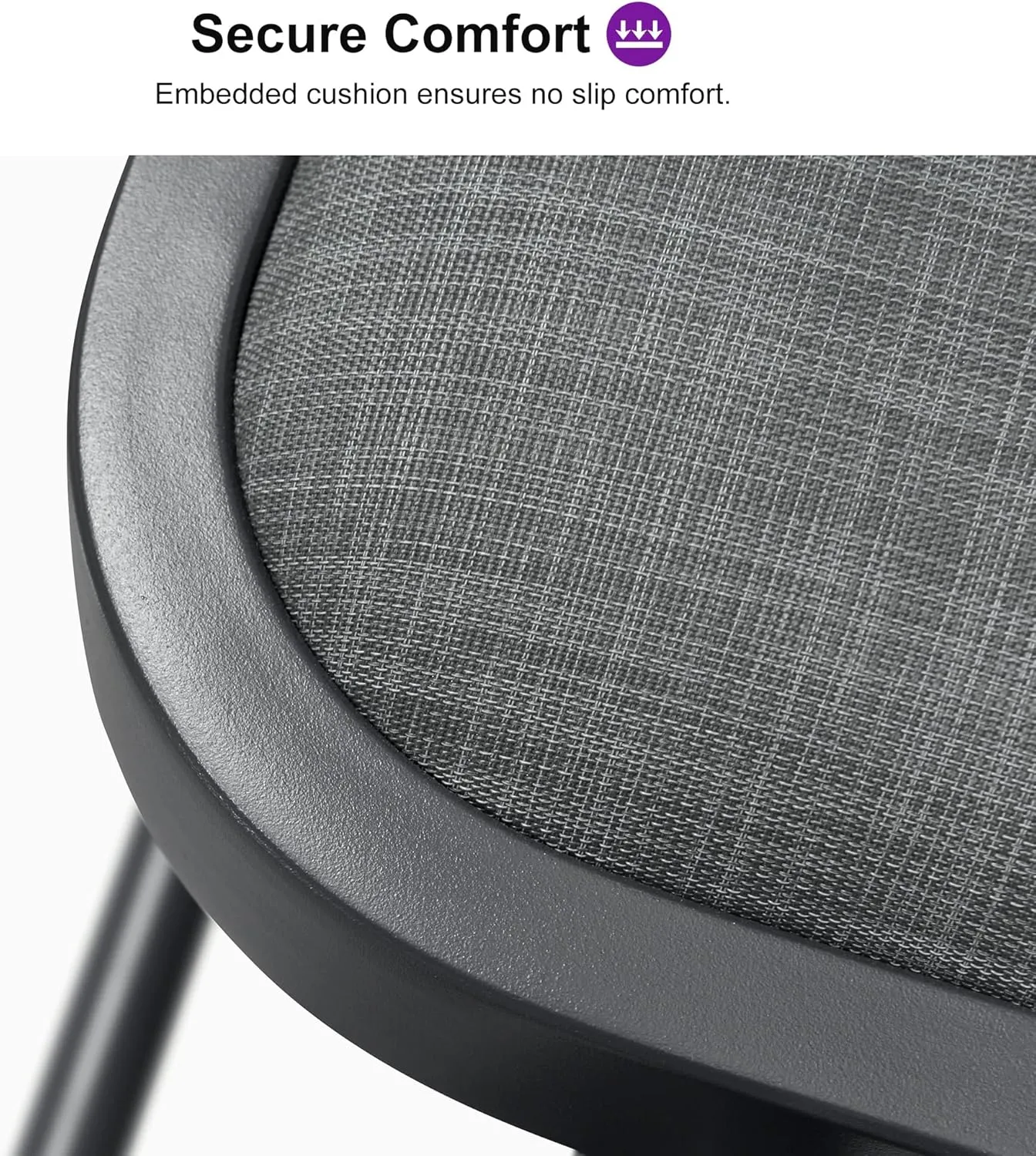 PURPLE LEAF Bar High Stool 2 Pieces Rattan Aluminum Modern Barstools with Back and Cushions for Patio Outdoor Accent Island Chairs Grey