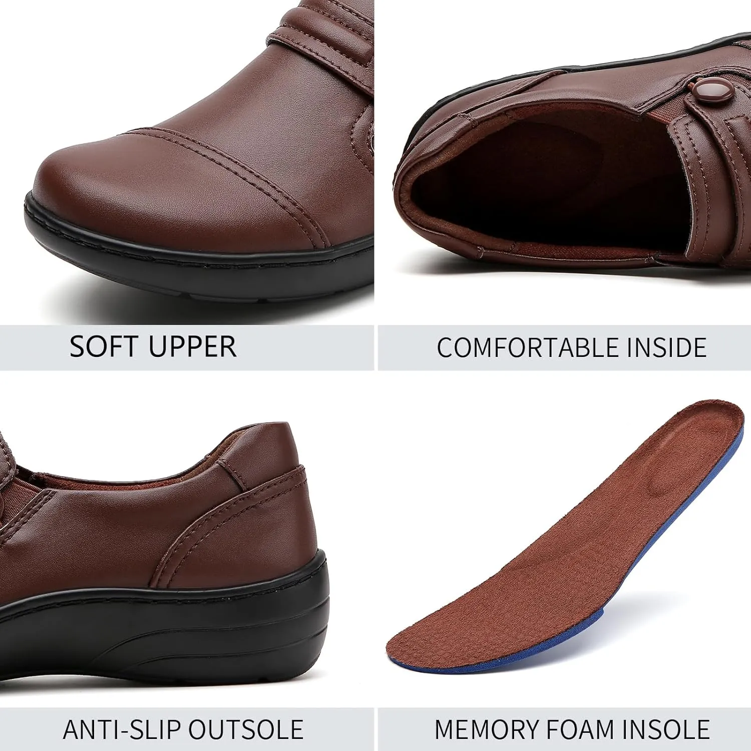 QAE Loafers for Women Orthopedic Loafers for Women Comfortable Women's Flat Slip-Ons Shoes for Dress Work Business Casual