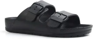 Qtdstz Women's Comfort Slides Double Buckle Adjustable EVA Flat Sandals