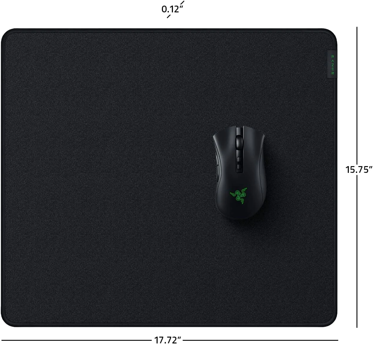 Razer Strider Hybrid Mouse Mat with a Soft Base & Smooth Glide: Firm Gliding Surface - Anti-Slip Base - Rollable & Portable - Anti-Fraying Stitched Edges - Water-Resistant - Large