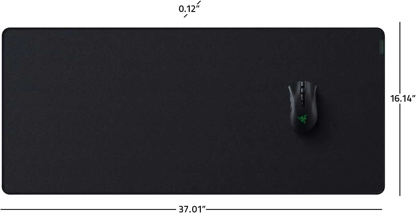 Razer Strider Hybrid Mouse Mat with a Soft Base & Smooth Glide: Firm Gliding Surface - Anti-Slip Base - Rollable & Portable - Anti-Fraying Stitched Edges - Water-Resistant - XXLarge