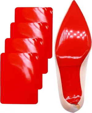Red Bottom Shoe Protector Compatible with Christian Louboutin Shoes,Self-Adhesive Sole Guard to Protect & Restore Shoe Bottoms,Anti-Slip Replacement for High Heels (6"x4.5",Mirror Face 4Pcs)