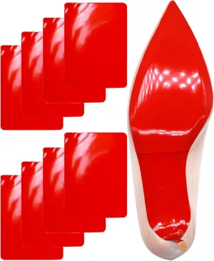 Red Bottom Shoe Protector Compatible with Christian Louboutin Shoes,Self-Adhesive Sole Guard to Protect & Restore Shoe Bottoms,Anti-Slip Replacement for High Heels(6"x4.5",Mirror Face 8Pcs)