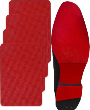 Red Bottom Shoe Protector Compatible with Christian Louboutin Shoes,Self-Adhesive Sole Guard to Protect & Restore Shoe Bottoms,Anti-Slip Replacement for High Heels(8"x4",Texture Face 4Pcs)