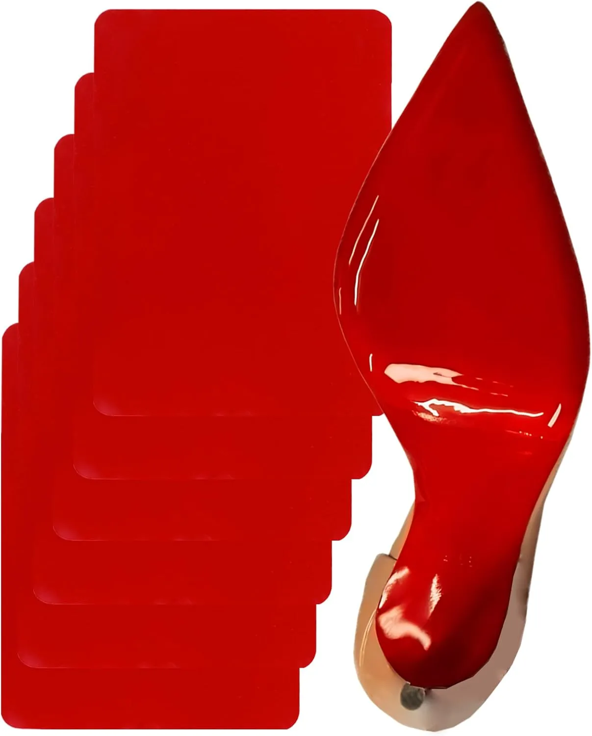 Red Bottom Shoe Protector Compatible with Christian Louboutin Shoes,Self-Adhesive Sole Guard to Protect & Restore Shoe Bottoms,Anti-Slip,Restores & Protects Red Soles(6"x4.5" 6Pcs)