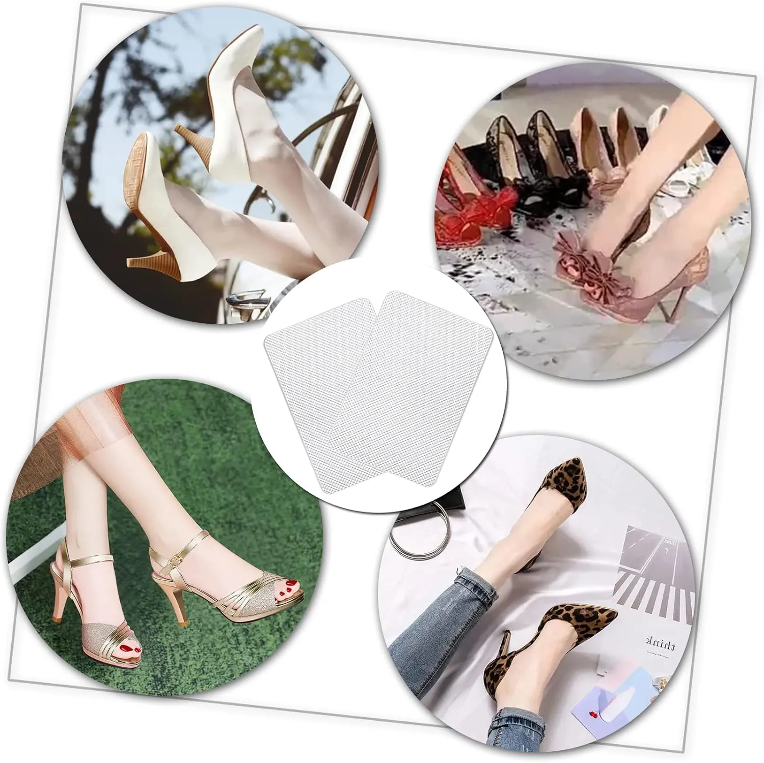 Red Bottom Shoe Protector Compatible with Christian Louboutin Shoes,Self-Adhesive Sole Guard to Protect & Restore Shoe Bottoms,Anti-Slip,Restores & Protects Soles(6"x4" Clear 2Pairs)