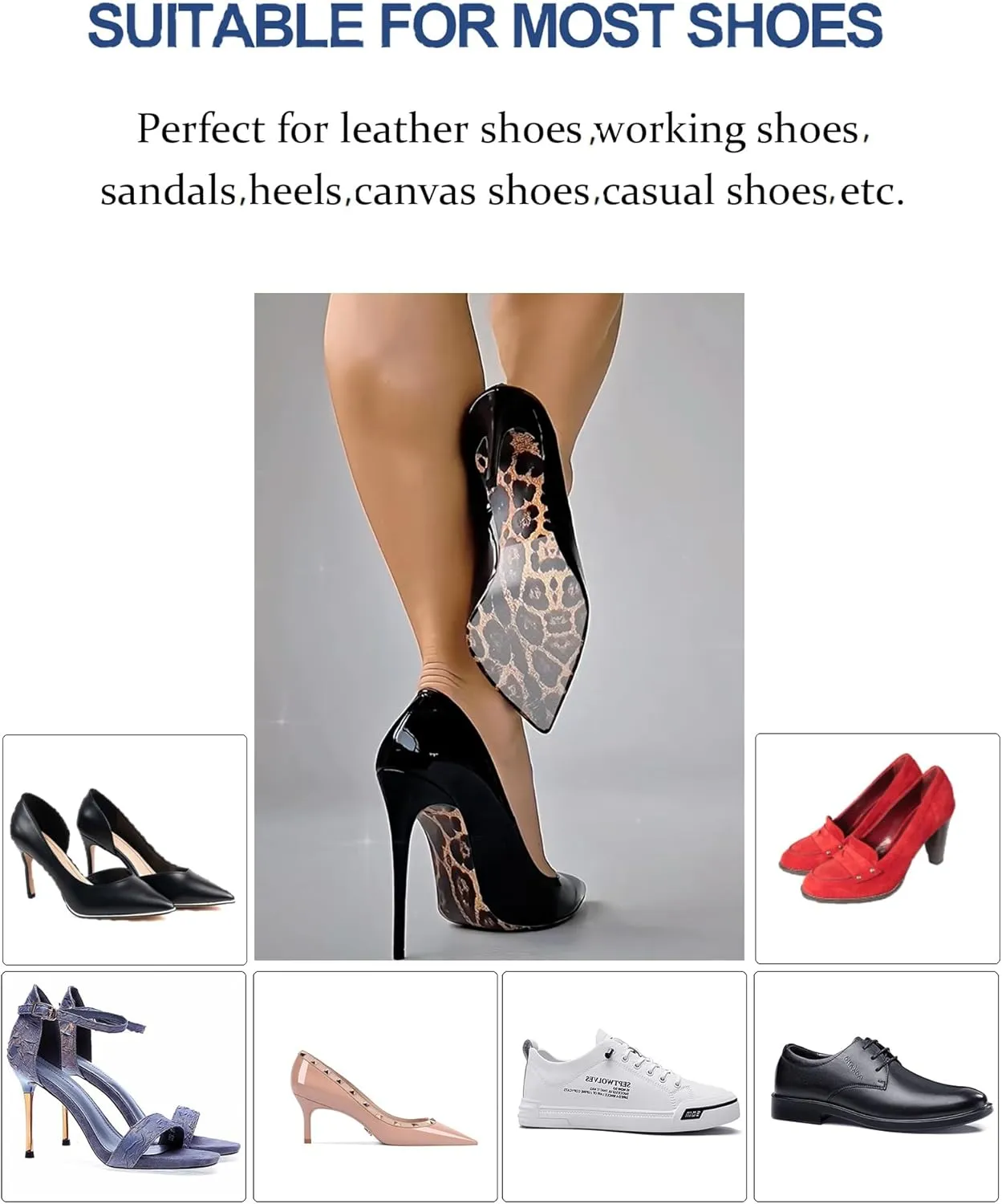 Red Bottom Shoe Protector Compatible with Christian Louboutin Shoes,Self-Adhesive Sole Guard to Protect & Restore Shoe Bottoms,Anti-Slip,Restores & Protects Soles(6"x4" Clear 2Pairs)