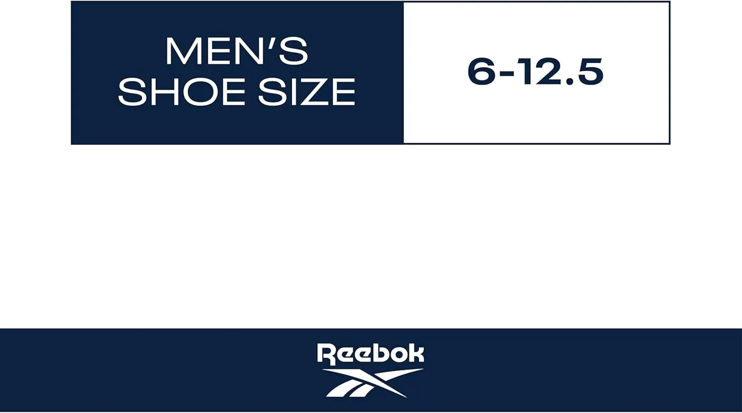 Reebok Men's Athletic Socks - 6 Pack Targeted Cushion Crew Socks - Breathable Cotton Blend Socks for Men (Shoe Size: 6-12.5)