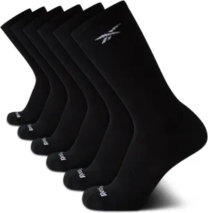 Reebok Men's Athletic Socks - 6 Pack Targeted Cushion Crew Socks - Breathable Cotton Blend Socks for Men (Shoe Size: 6-12.5)