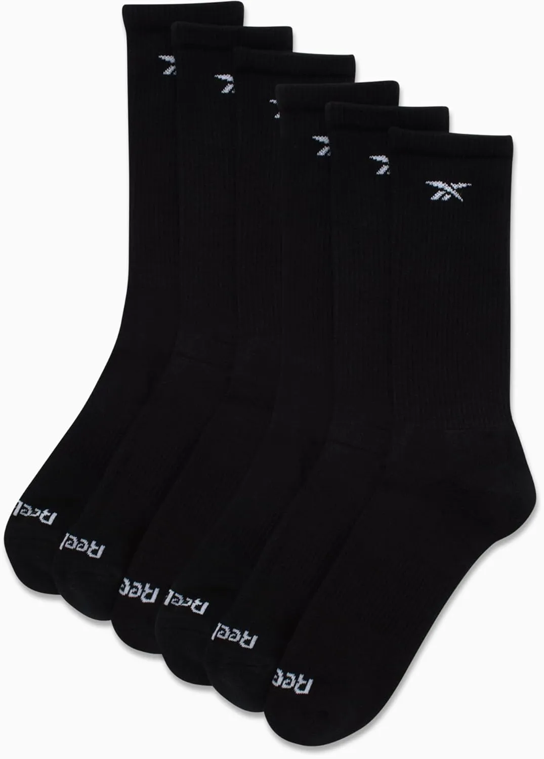 Reebok Men's Athletic Socks - 6 Pack Targeted Cushion Crew Socks - Breathable Cotton Blend Socks for Men (Shoe Size: 6-12.5)