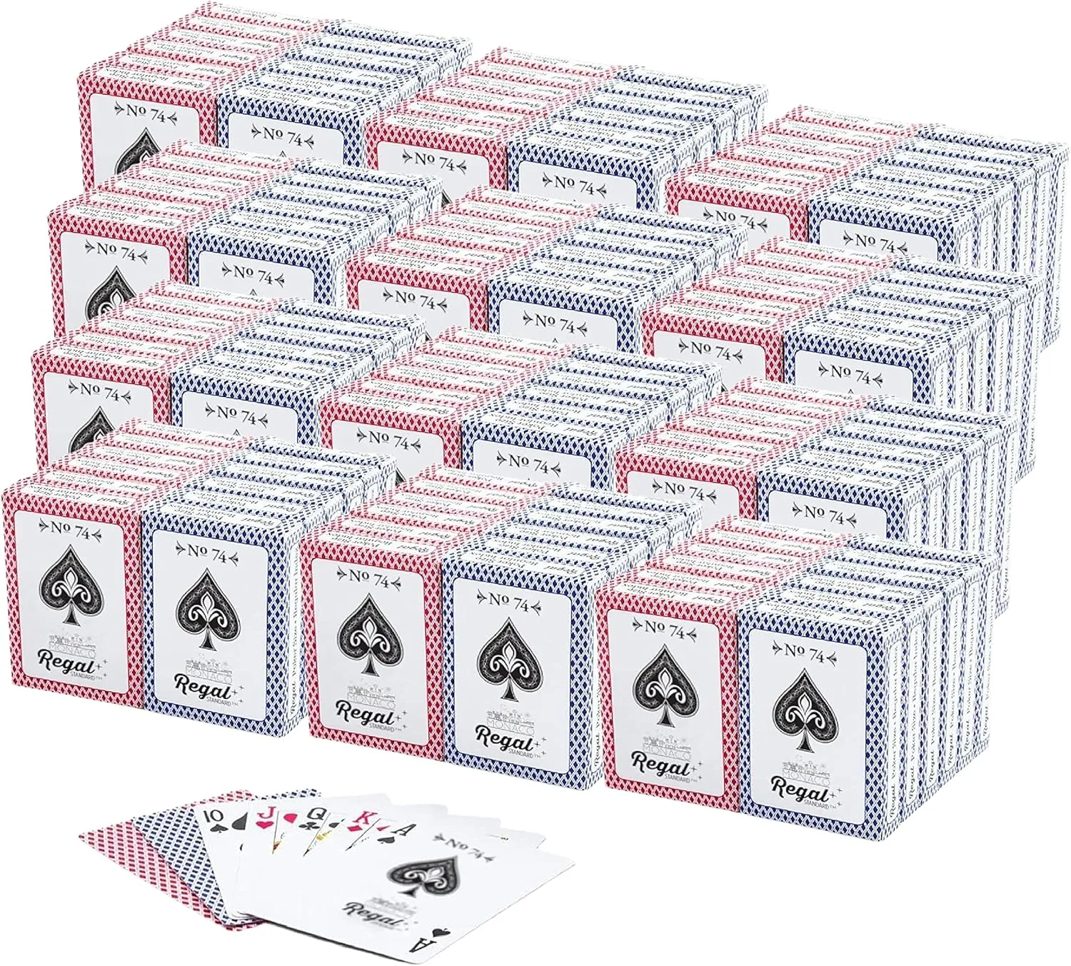 Regal Games - Bulk Playing Cards Set for Adults & Professionals - 144 Standard Decks, Large Print Deck of Cards - Blackjack, Euchre, Canasta, Poker Cards - Fun & Travel Playing Cards (144 Pack)