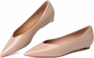 Reitoye Flats for Womens Closed Pointed Toe Ballet Flat Comfortable Dressy Work Slip On Casual Shoes Womens Flats