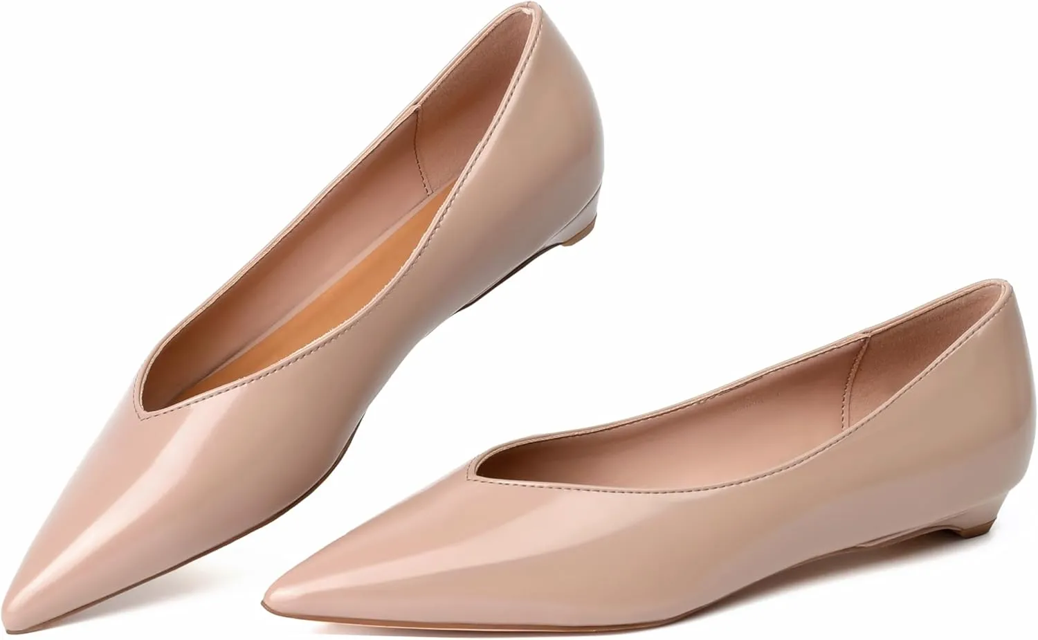 Reitoye Flats for Womens Closed Pointed Toe Ballet Flat Comfortable Dressy Work Slip On Casual Shoes Womens Flats