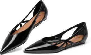 Reitoye Flats for Womens Closed Pointed Toe Ballet Flat Comfortable Dressy Work Slip On Casual Shoes Womens Flats