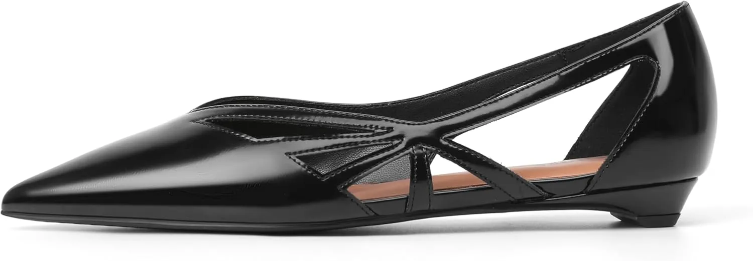 Reitoye Flats for Womens Closed Pointed Toe Ballet Flat Comfortable Dressy Work Slip On Casual Shoes Womens Flats