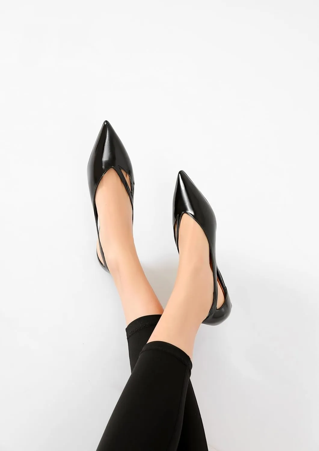 Reitoye Flats for Womens Closed Pointed Toe Ballet Flat Comfortable Dressy Work Slip On Casual Shoes Womens Flats