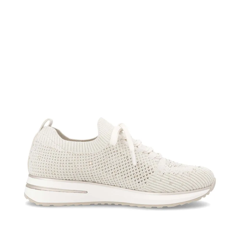 REMONTE - D1G12-60 MOC-LACE SLIP-ON SHOE - CREAM FABRIC