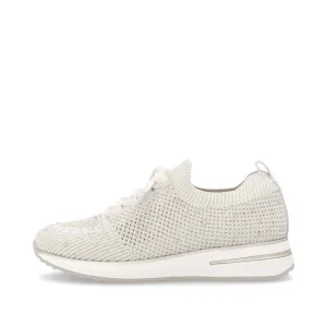 REMONTE - D1G12-60 MOC-LACE SLIP-ON SHOE - CREAM FABRIC