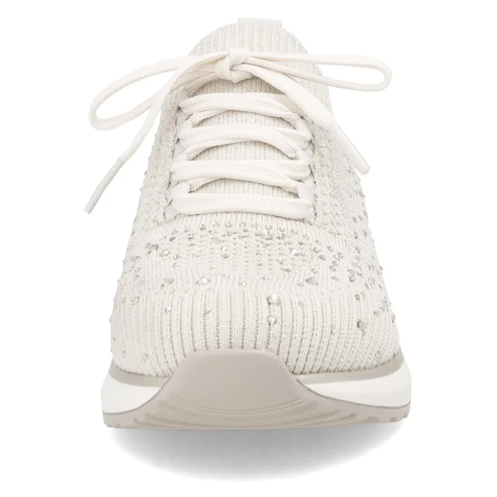 REMONTE - D1G12-60 MOC-LACE SLIP-ON SHOE - CREAM FABRIC