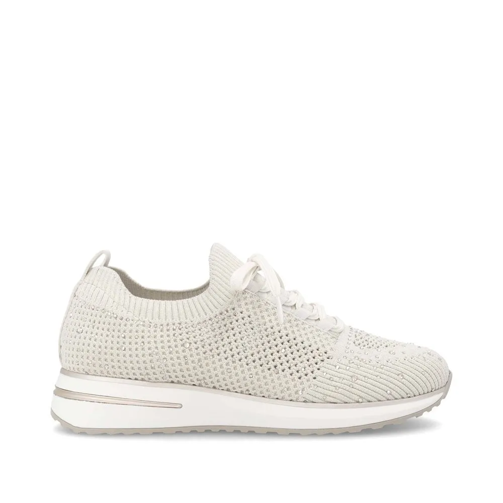 REMONTE - D1G12-60 MOC-LACE SLIP-ON SHOE - CREAM FABRIC