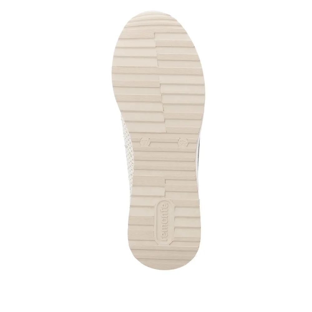 REMONTE - D1G12-60 MOC-LACE SLIP-ON SHOE - CREAM FABRIC