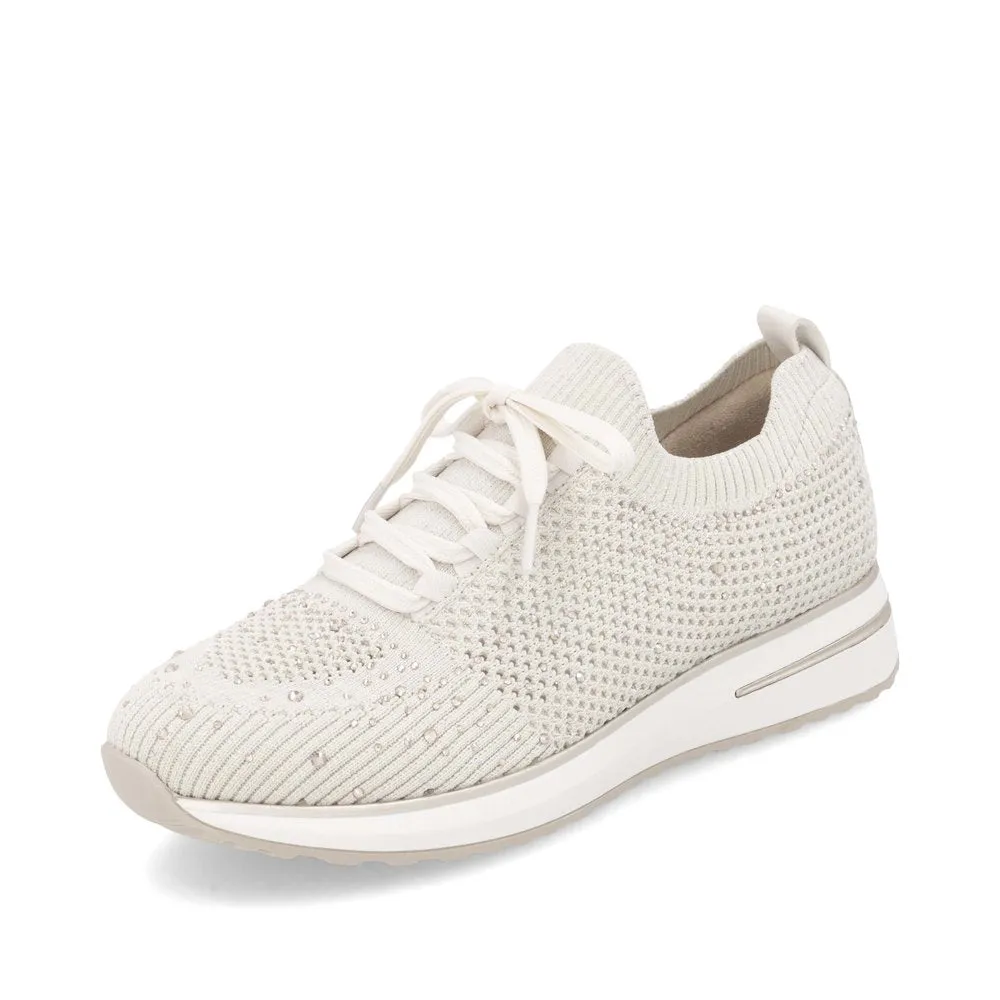 REMONTE - D1G12-60 MOC-LACE SLIP-ON SHOE - CREAM FABRIC