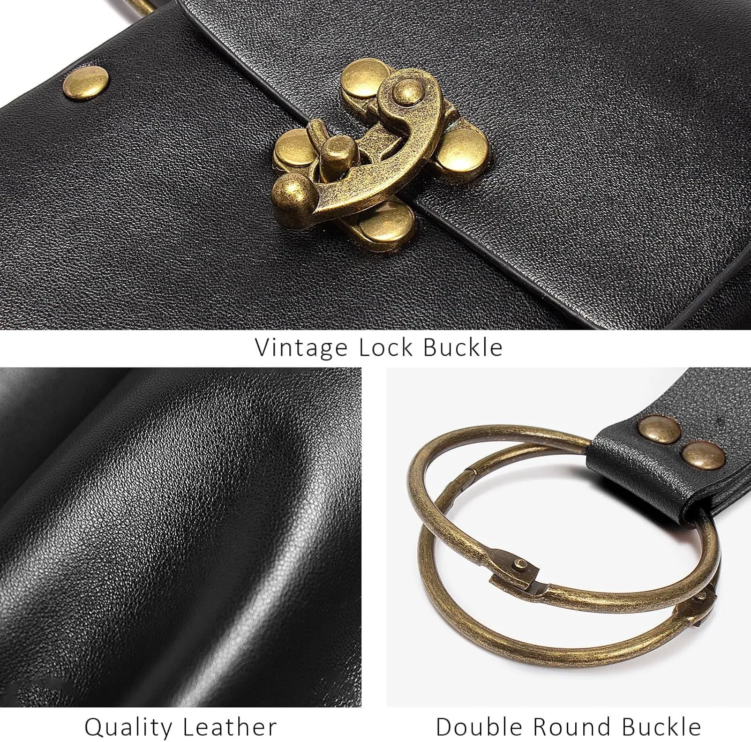 Ren Faire Costume Sets Medieval Belt Pouch Casual Fanny Pack Phone Holder Steampunk Festival Cosplay Accessory Waist Bag (1-Black)