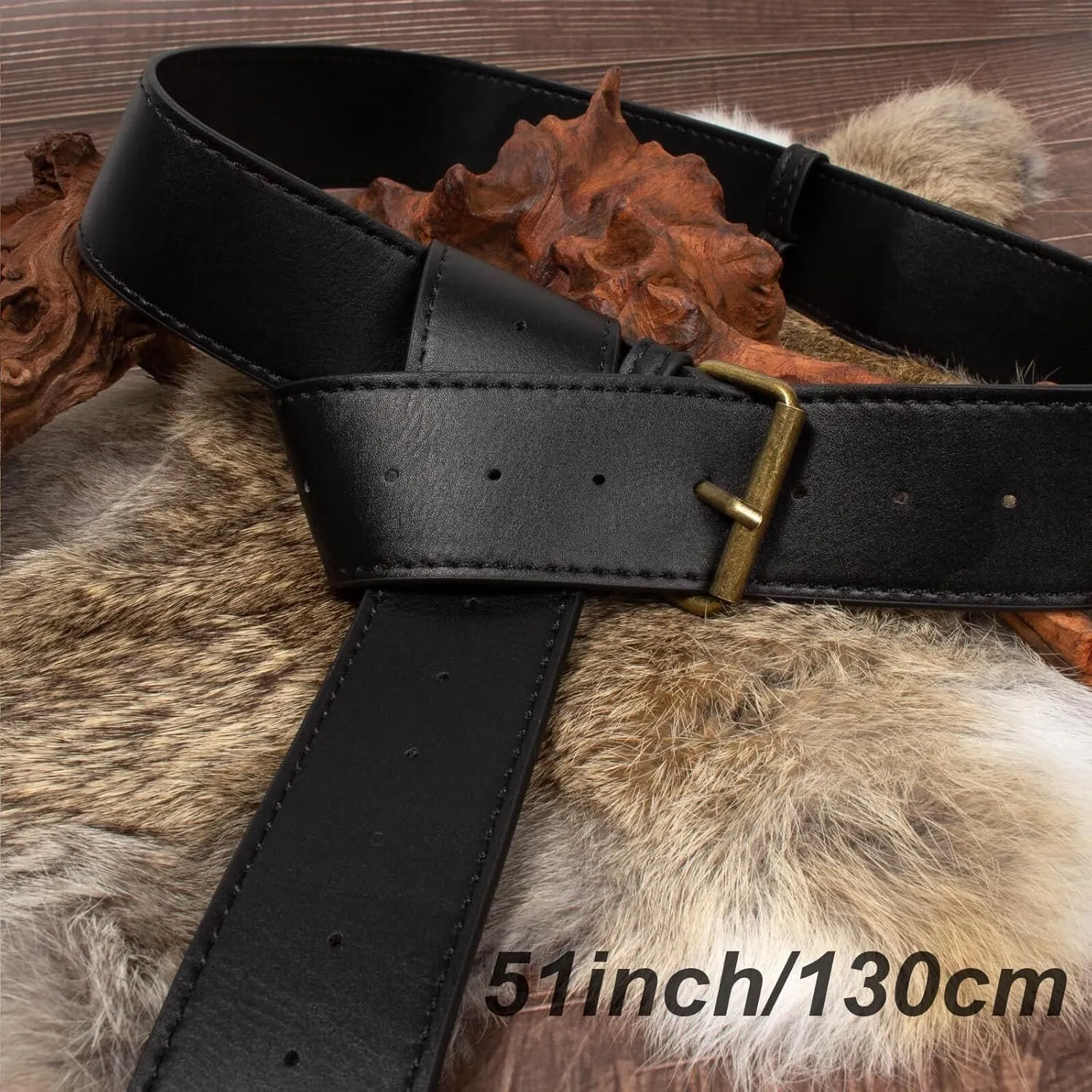 Renaissance Belt Pouch Coin Purse Skirt Hike Set Medieval Festival Costume Halloween Accessories Casual Fanny Pack Waist Bag (2Pouch-2Black)